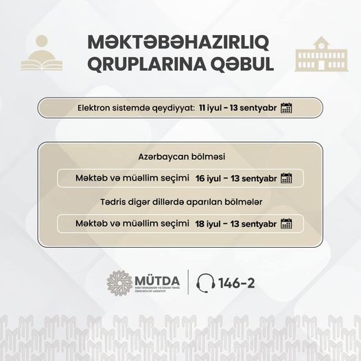 Bu gündən məktəbəhazırlıq qruplarına qeydiyyat başlanır