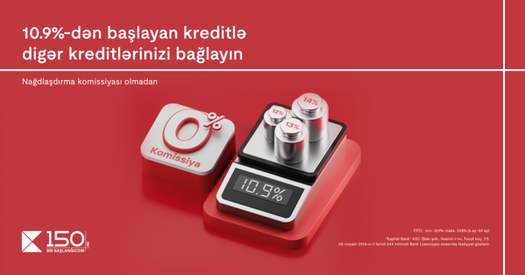 Kapital Bank-la digər banklardakı  kreditlərinizi sərfəli şərtlərlə ödəyin