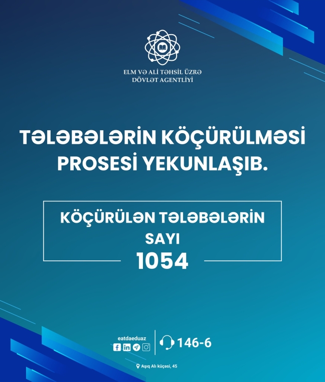 Tələbələrin köçürülməsi prosesi yekunlaşıb