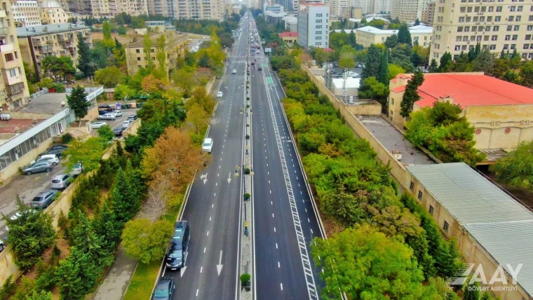 Mətbuat prospektində aparılan təmir işləri yekunlaşıb VİDEO/FOTO