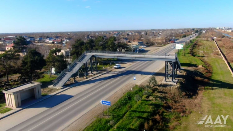 Sabirabadda yeni yerüstü piyada keçidi inşa edilib VİDEO/FOTO