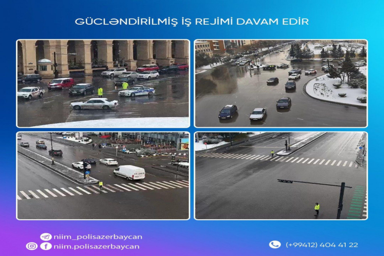 NİİM: Qarla bağlı yollarda ciddi problemlər yaranmayıb