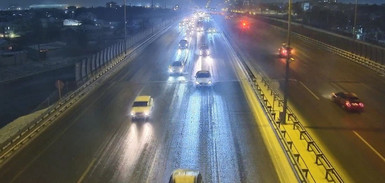 DYP: Hava şəraiti ilə əlaqədar paytaxt yollarında sürət həddi endirilib