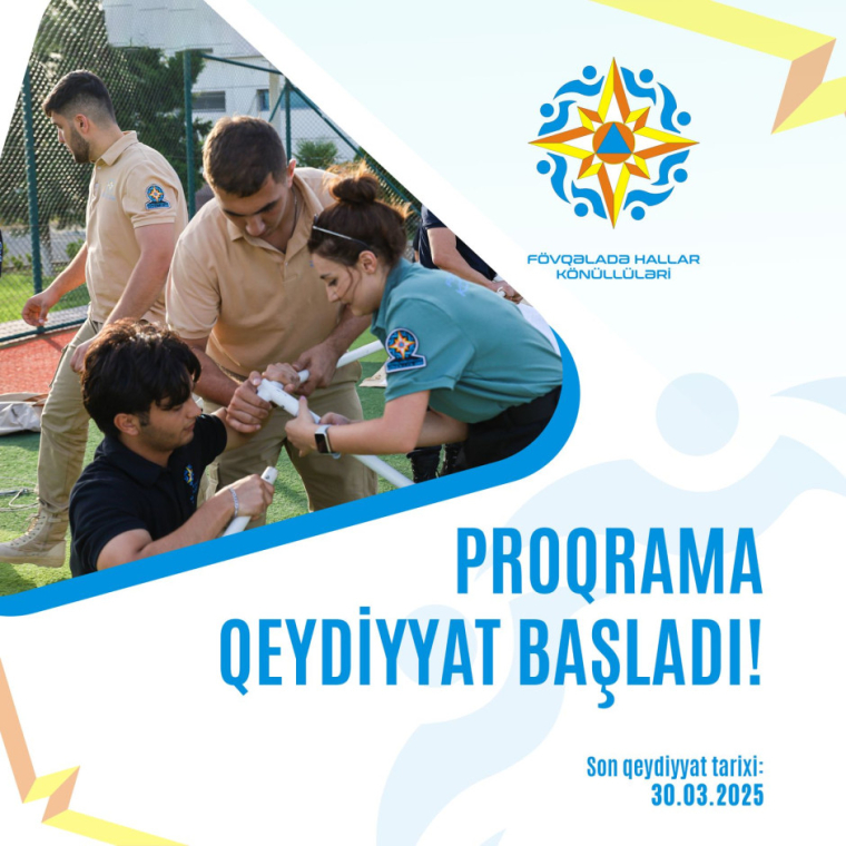 "Fövqəladə Hallar Könüllüləri" Proqramının 3-cü mərhələsinə qeydiyyat başladı
