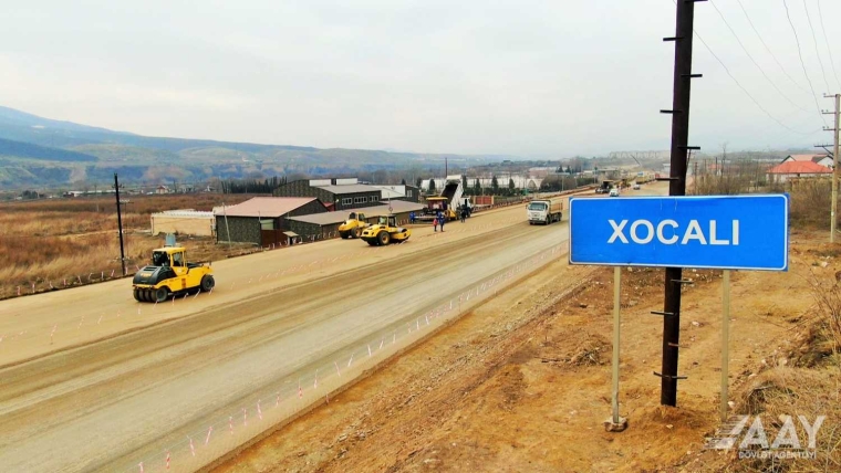 Ağdam-Əsgəran-Xocalı-Xankəndi yolunun tikintisi sürətlə davam etdirilir 