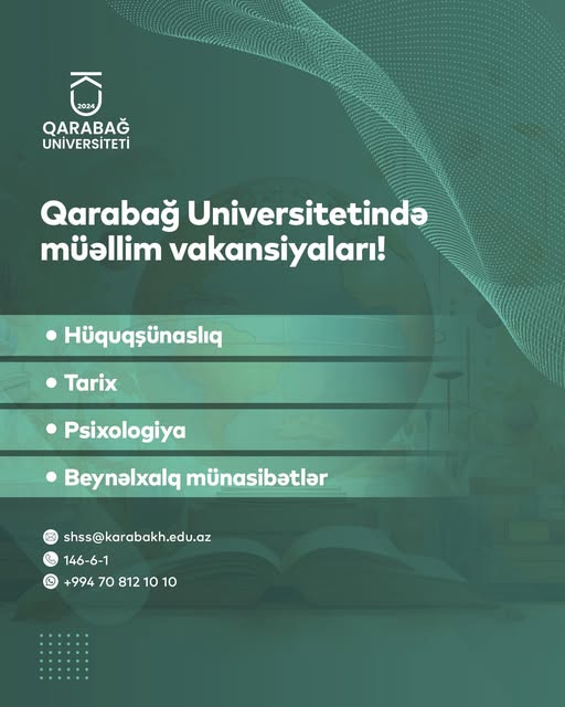 Qarabağ Universiteti vakansiyalar elan edir