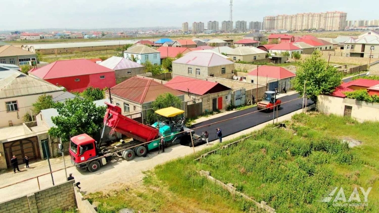 Sabunçu rayonu, Savalan yaşayış massivinin Sadiq Feyziyev küçəsində təmir işləri aparılır 
