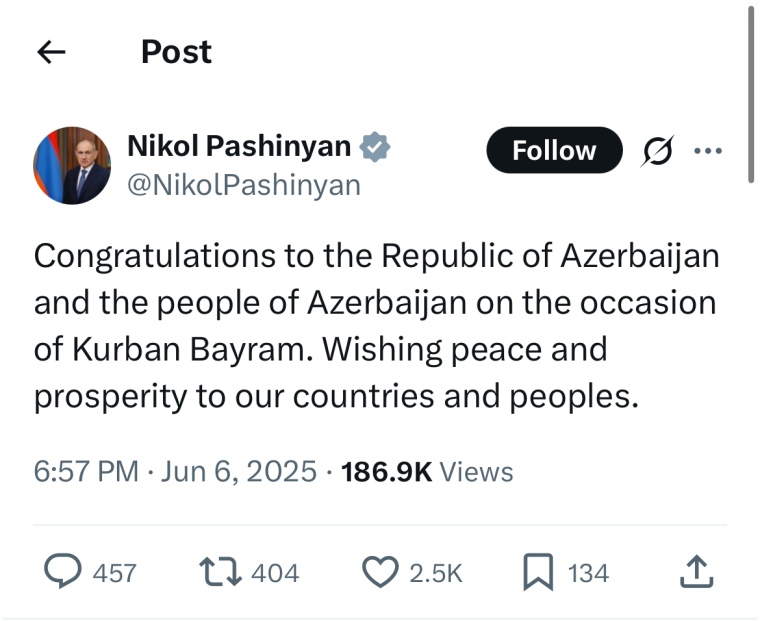 Politoloq: "Paşinyanın bayram təbriki radikal müxalifəti və kilsəni qəzəbləndirəcək, amma o buna hazırdır"