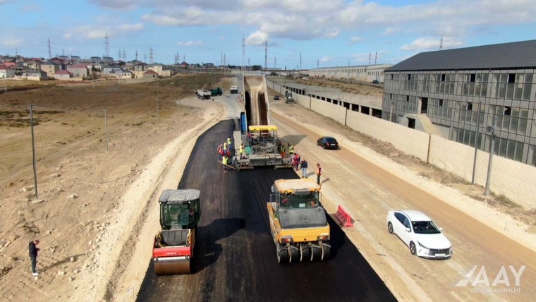 Zığ dairəsi–Hava Limanı yoluna birləşən yanaşma yollarının tikintisi davam etdirilir VİDEO/FOTO