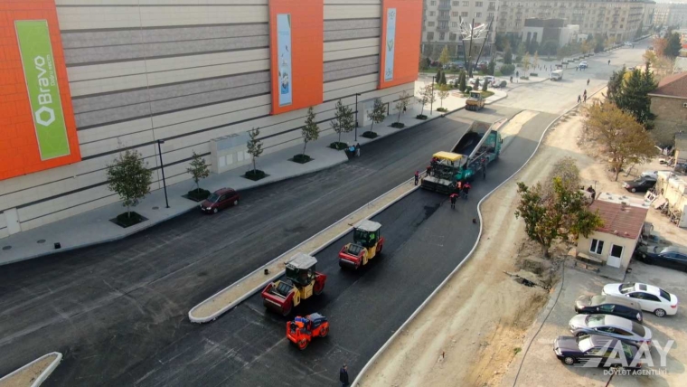 Xətai rayonu, Süleyman Vəzirov küçəsində yenidənqurma işləri davam etdirilir VİDEO/FOTO