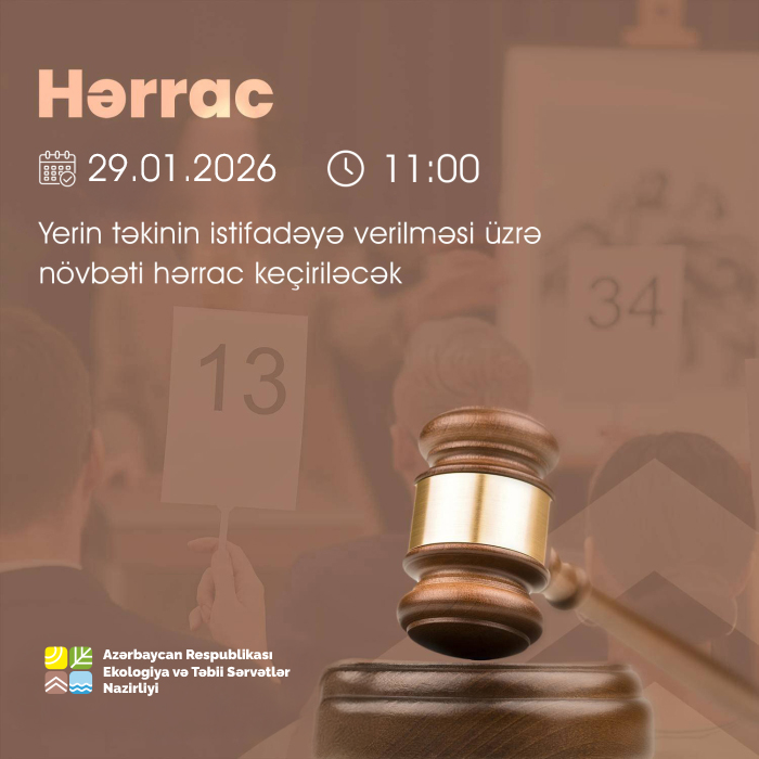 29 yanvar 2026-cı ildə növbəti ilin ilk hərracı keçiriləcək