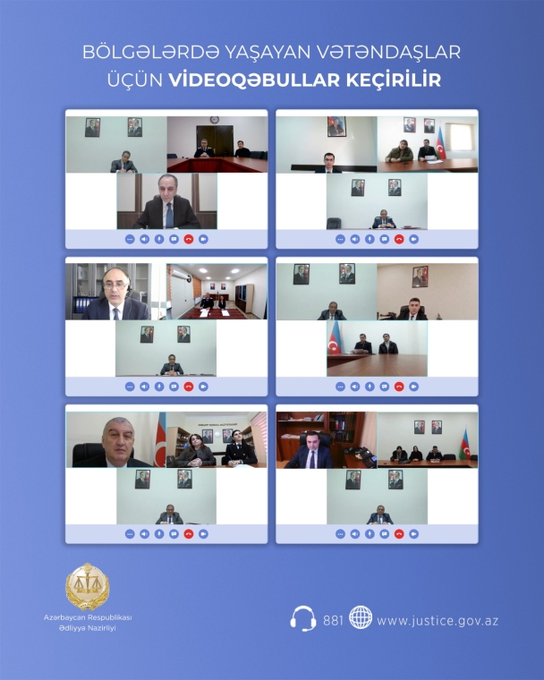 Ədliyyə Nazirliyi yanvar ayında bölgələrdə yaşayan vətəndaşlar üçün videoqəbullar keçirib