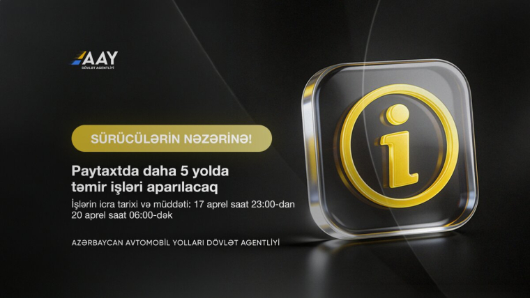 Paytaxtda daha 5 yolda təmir işləri aparılacaq MƏLUMAT