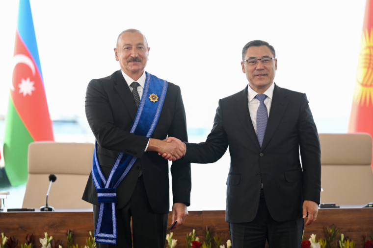 Azərbaycan və Qırğızıstan prezidentlərinin təltifolunma mərasimi keçirilib 