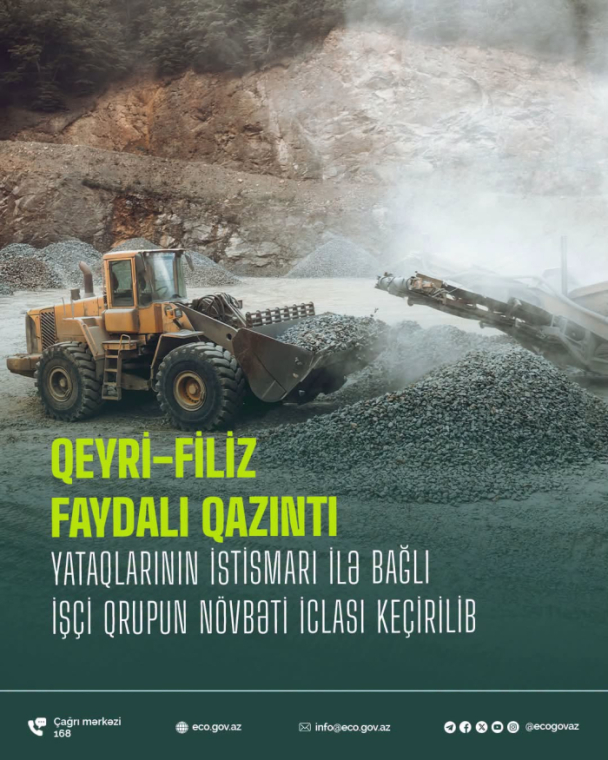 Qeyri-filiz faydalı qazıntı yataqlarının istismarı ilə bağlı İşçi Qrupun növbəti iclası