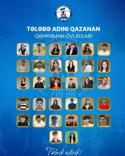 34 şəhid övladı tələbə adını qazanıb